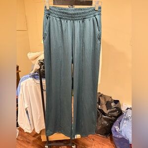 Aerie Hunter Green Satin Pants